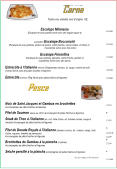 Toutes nos viandes sont dorigine  UE Escalope Milanaise  (Escalope de veau pane) servie avec des linguini sauce al pomodoro Escalope Bocconcini  (Escalope de veau gratine, jambon de parme, crme fraiche, sauce tomate, vin blanc et mozzarella) servie avec des penne  Escalope Fiorantina  (Escalope de veau gratine, pinards, crme fraiche, jambon et mozzarella) Servie avec des penne  Entrecte  litalienne environ 350g(tomates cerises, ail, sauge, romarin et huile dolive) Servie avec des ptes fraiches et lgumes  Entrecte environ 350g Servie avec pates fraiches et lgumes   22,00  22.50  22,50   24,50 24,00  Noix de Saint Jacques et Gambas en brochettes   Filet de Saumon sauce au citron (accompagn de ptes fraiches et lgumes)  Steak de Thon  litalienne (mi- cuit, huile dolive, ail, tomates cerises, sauge et romarin) Accompagn de ptes fraiches et lgumes  Filet de Dorade Royale  litalienne (tomates cerises, ail,  romarin, sauge, huile dolive, roquette, lamelles de parmesan)  Accompagne de ptes fraiches et lgumes  Brochettes de Gambas  la plancha (5 pices) Accompagne de ptes fraiches et lgumes  Seiche persill a la plancha accompagne de pates fraiches et lgumes   Service compris et TVA incluse  Accompagnes de ptes fraiches et lgumes  23,50  21.50   22,00   22,00   22,00  21,50